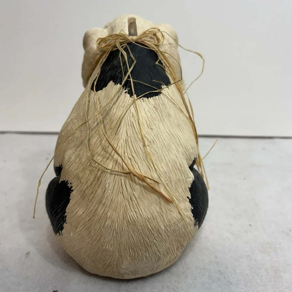 Black Spotted Pig Bank Raffia‎ Decorated